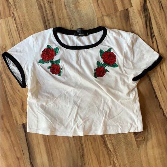 Embroidered Ringer Tee - Picture 1 of 2